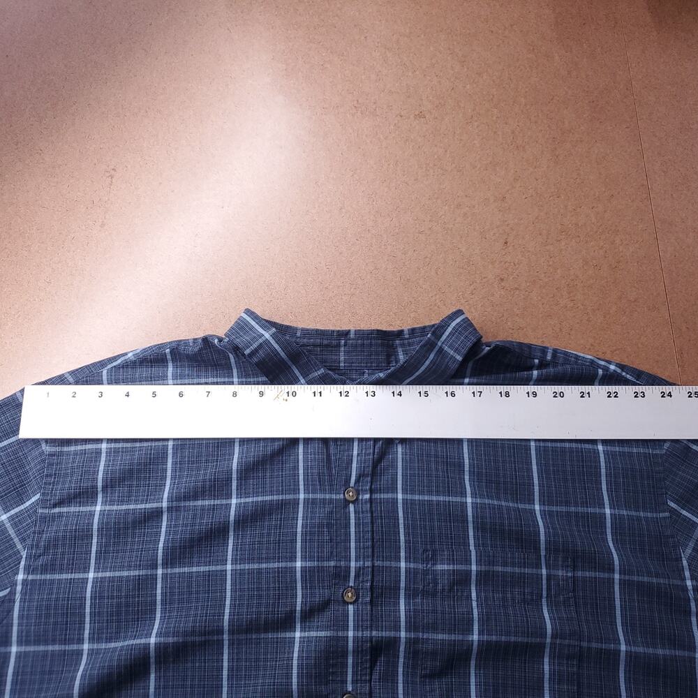 HB Button Up Shirt Men 4XLT Blue Plaid Short Sleeve Casual Grunge Contemporary - Picture 5 of 10